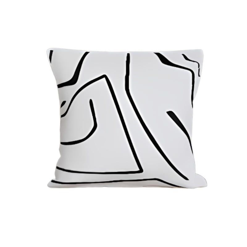 GENERICO - Funda Minimalista Rayas Negras 50 x 50 cm