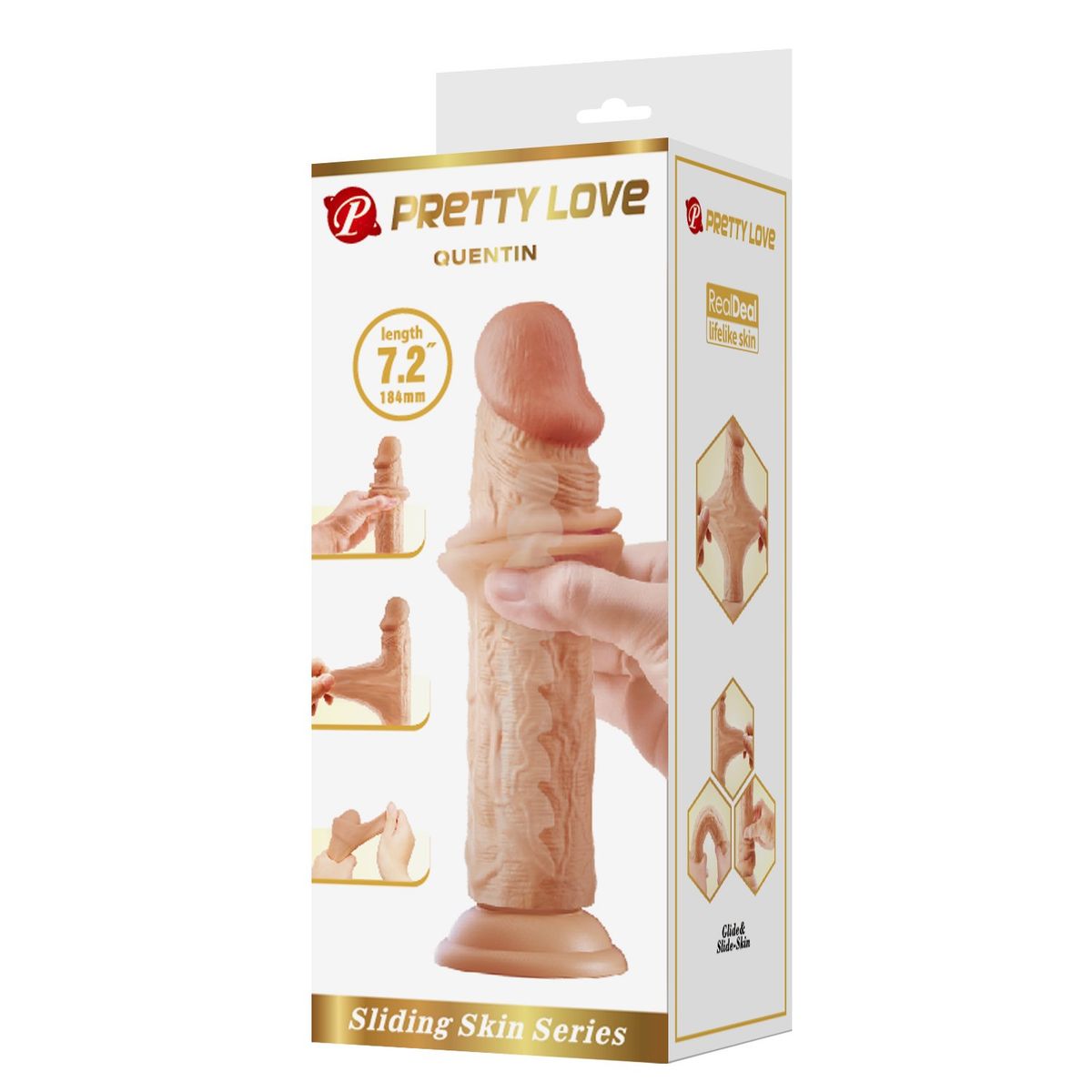 PRETTY LOVE - Dildo Realista Piel Deslizante Articulado Quentin 18.4 cm Ø 4.2 cm