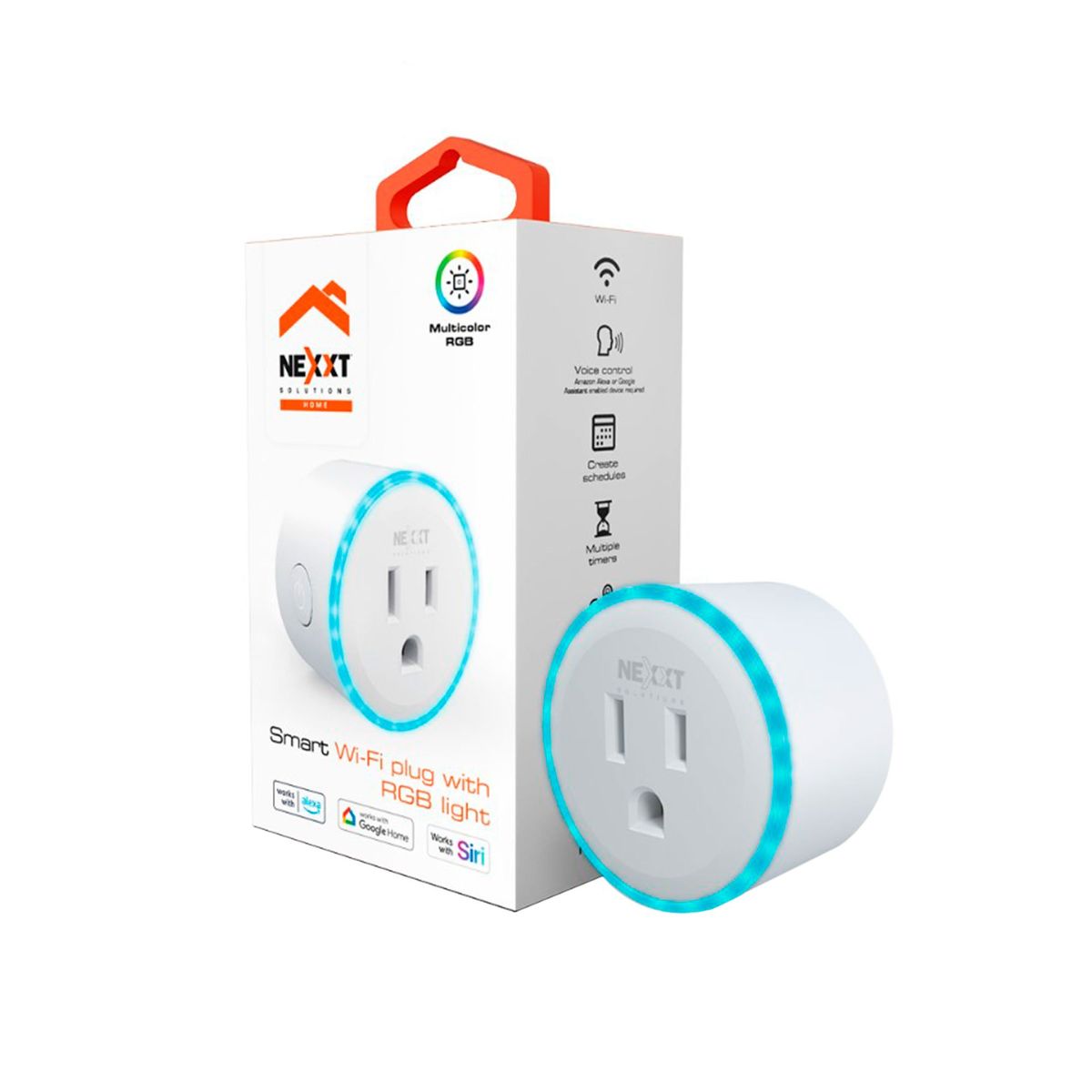 NEXXT SOLUTIONS - ENCHUFE INTELIGENTE NEXXT RGB WIFI ALEXA GOOGLE SIRI PN NHP-S610