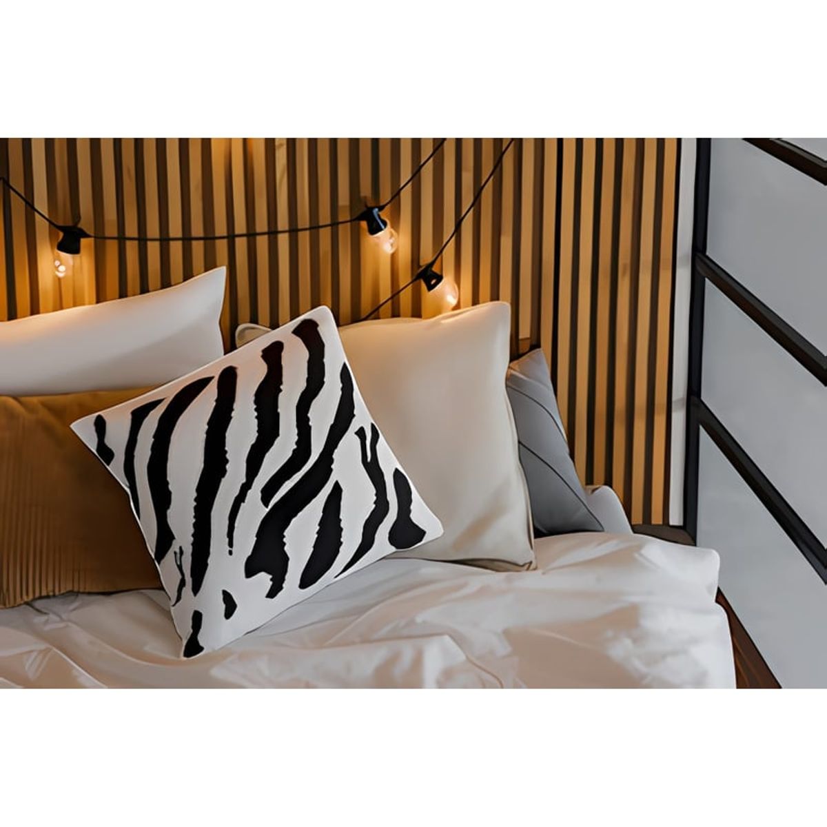 GENERICO - Cojin Minimalista Animal Print Negro  50x50