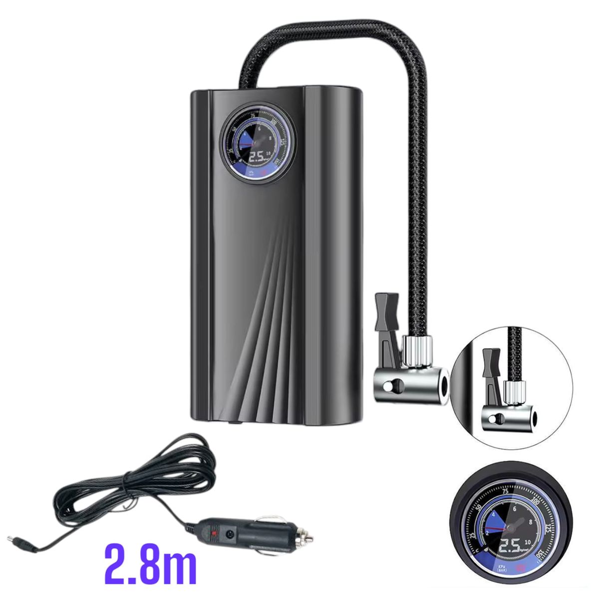 OEM - Mini Compresor De Aire Portátil Conexion 12V Vehiculos Auto