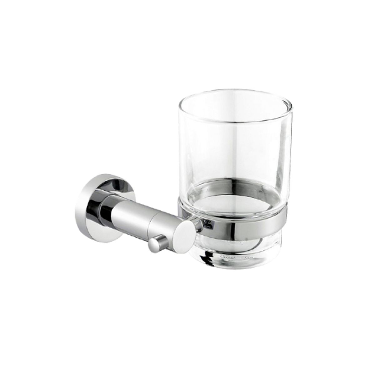 XM - PORTACEPILLO ACERO CON VASO DE VIDRIO ADB6706AC