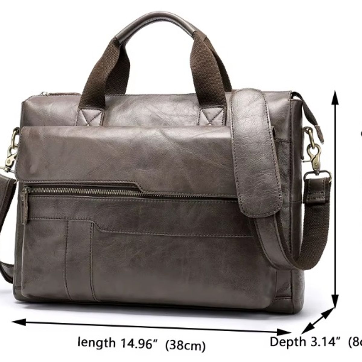 GENERICO - Maletin de Cuero Patmos Mod8615 Gris