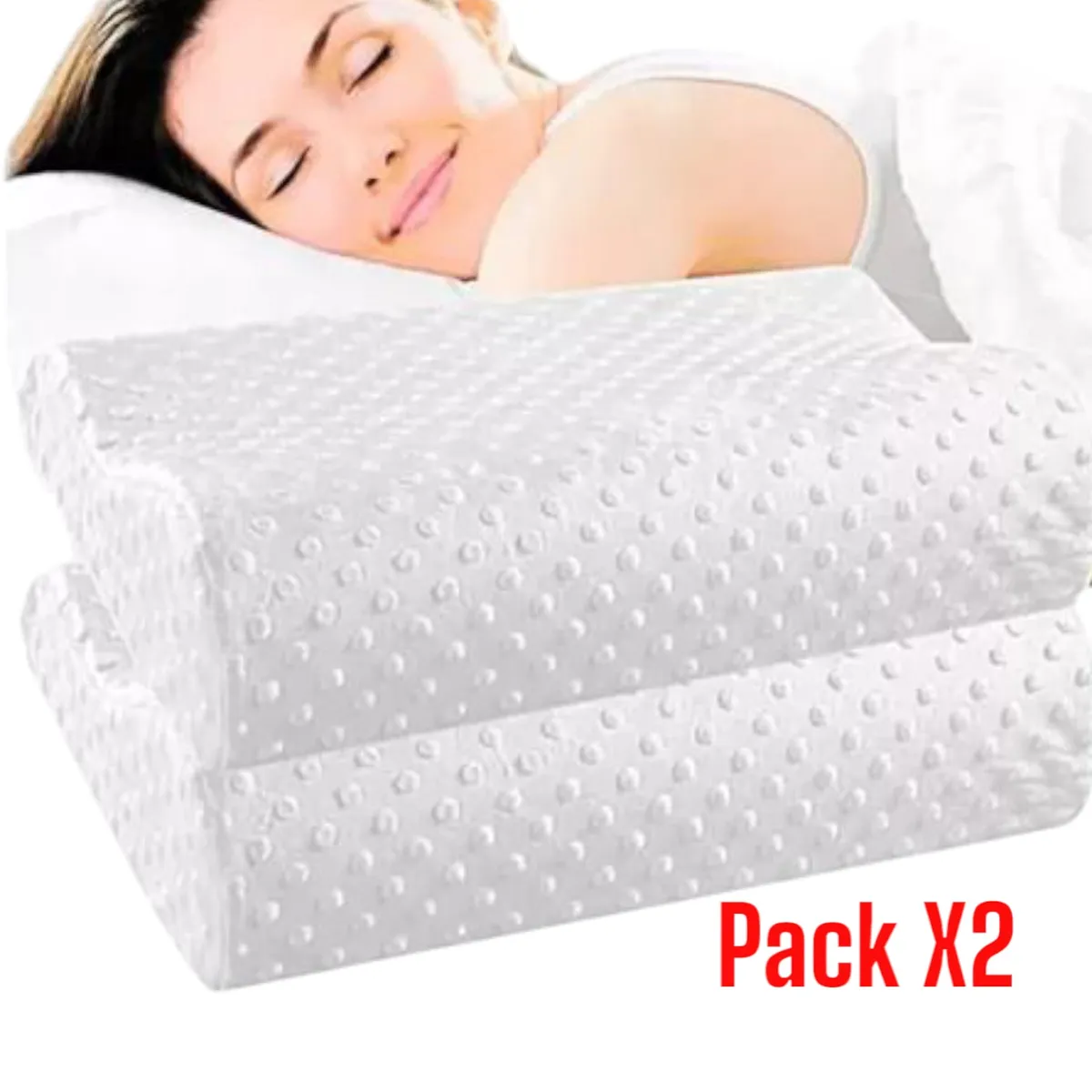 OEM - Combo X2 Almohada Ortopedica Evita Ronquidos Viscoelastica 2 Piezas