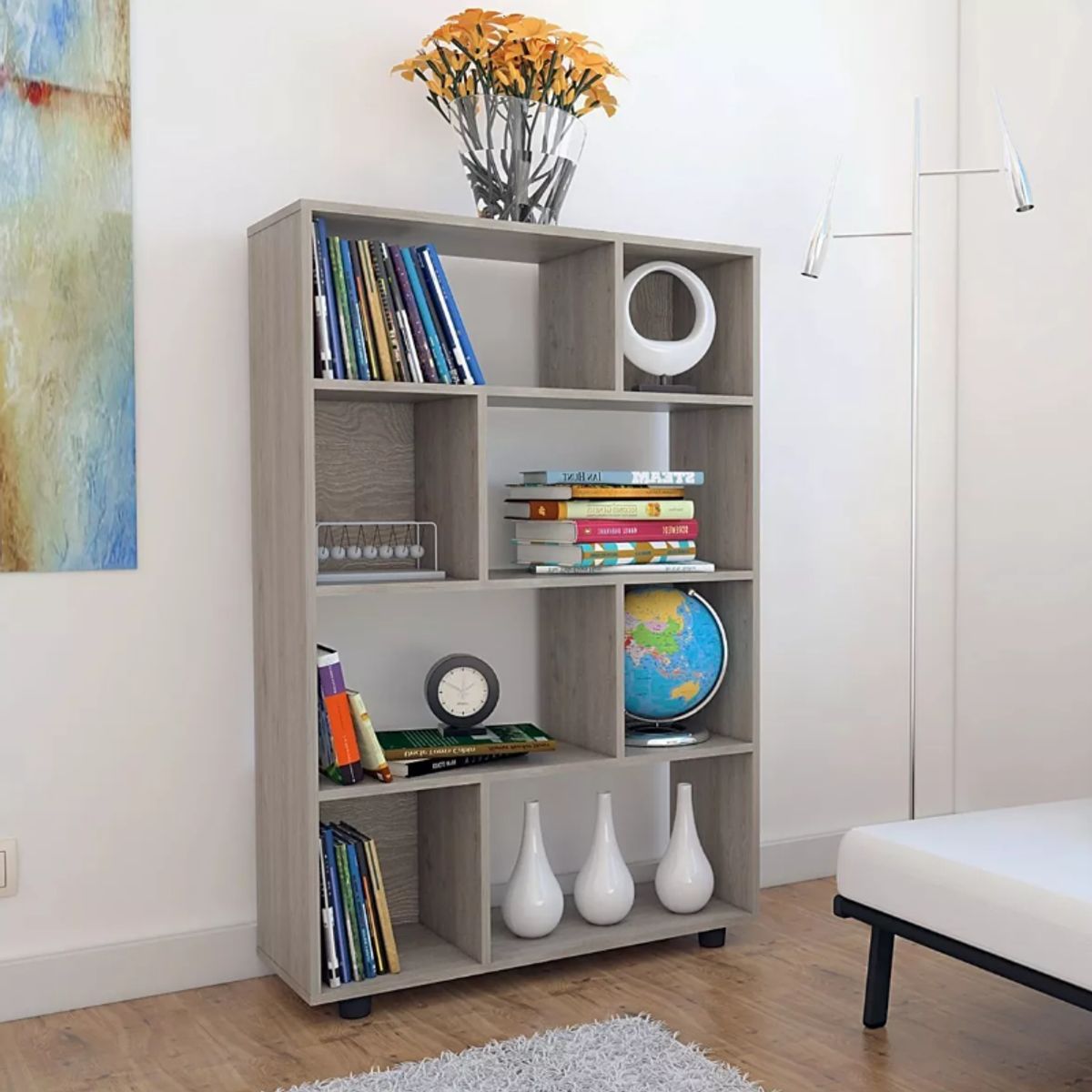 NACION MUEBLES - ESTANTE NACION MUEBLES TOGHE COLOR GRIS