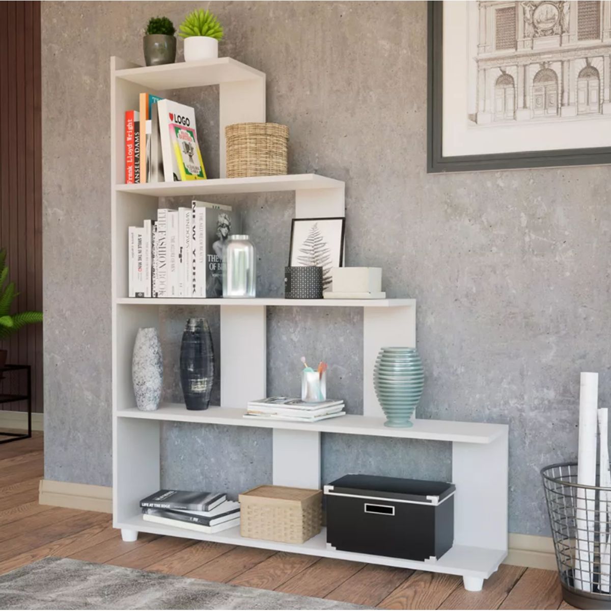 NACION MUEBLES - ESTANTE NACION MUEBLES MORTAL COLOR BLANCO