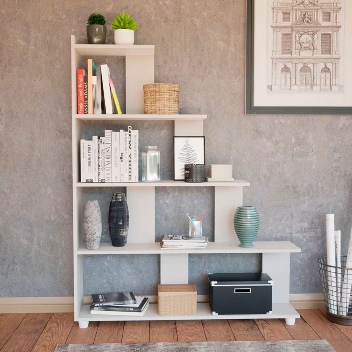 NACION MUEBLES - ESTANTE NACION MUEBLES MORTAL COLOR BLANCO