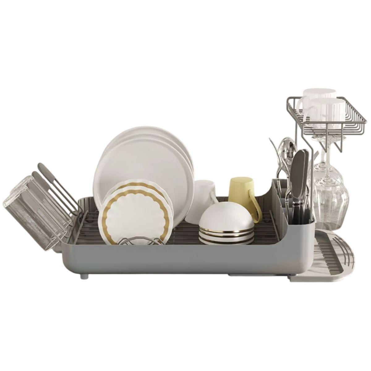INSPIRA - Escurridor de Platos Dos Niveles con Soporte para Copas