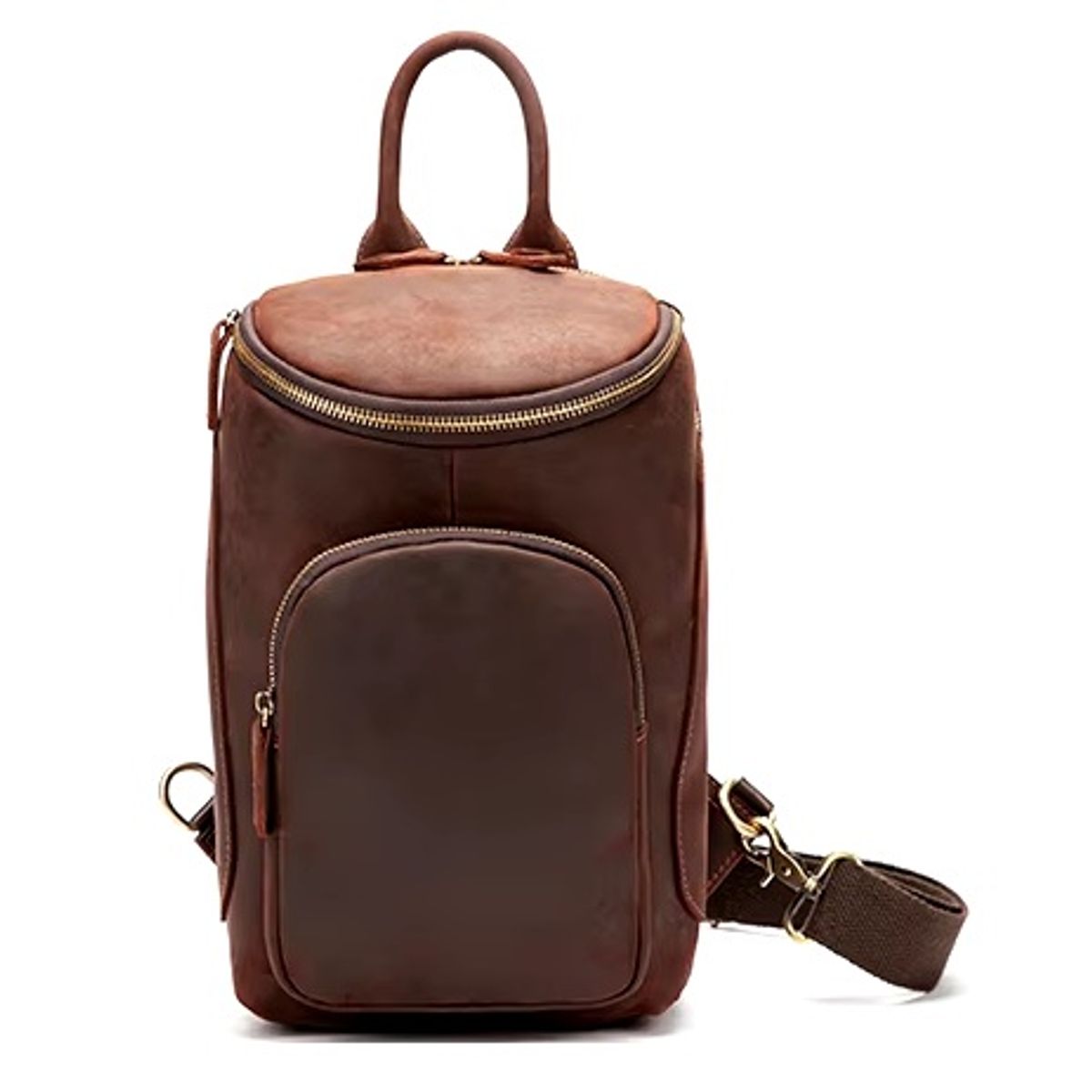 GENERICO - Morral Pechera de cuero vacuno marron