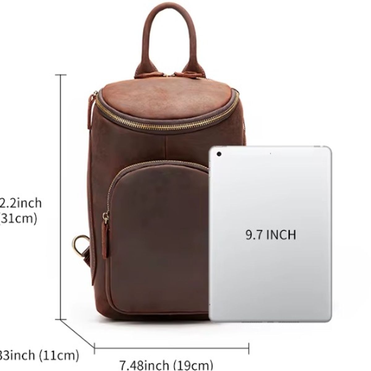 GENERICO - Morral Pechera de cuero vacuno marron