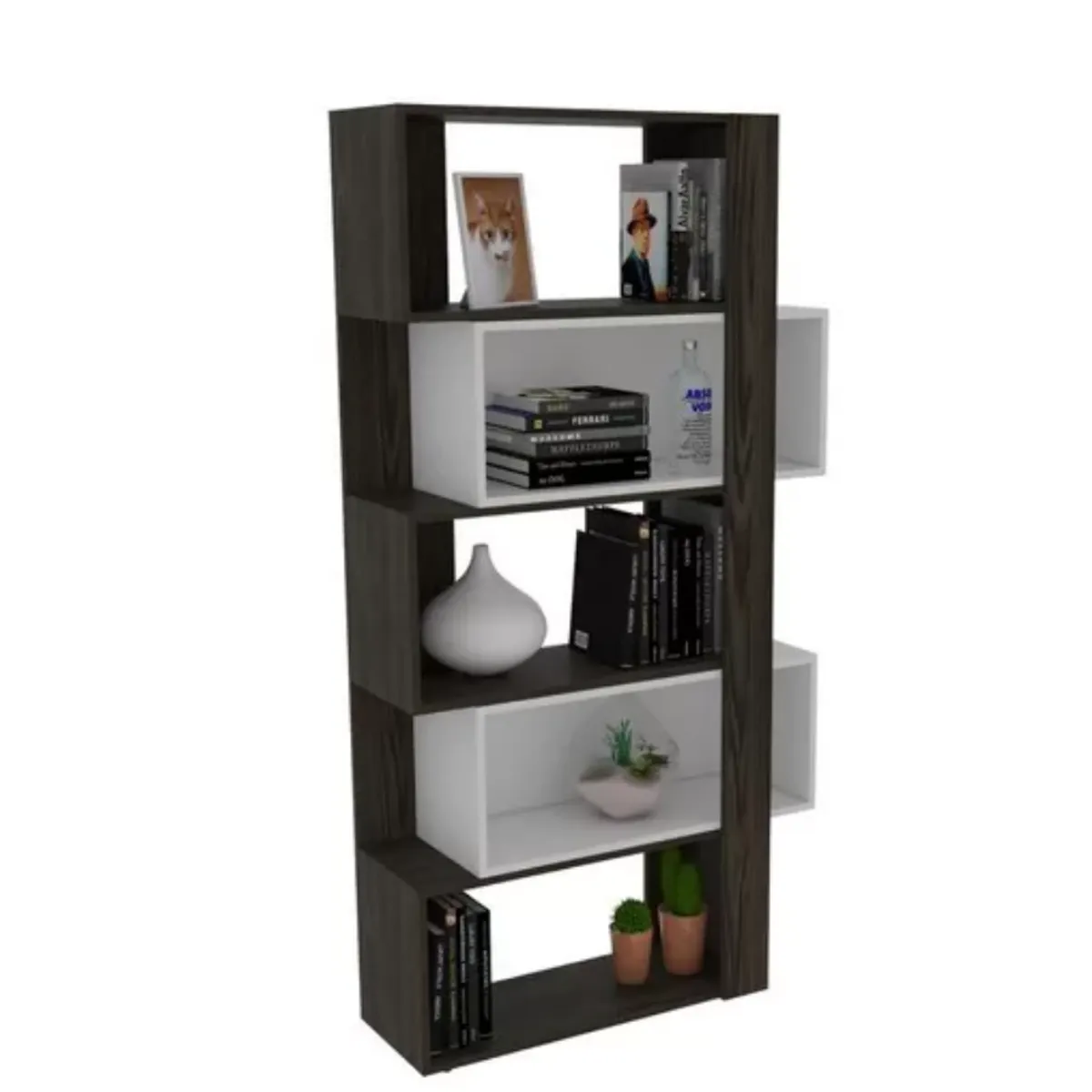 NACION MUEBLES - ESTANTE NACION MUEBLES LIBID COLOR MARRÓN