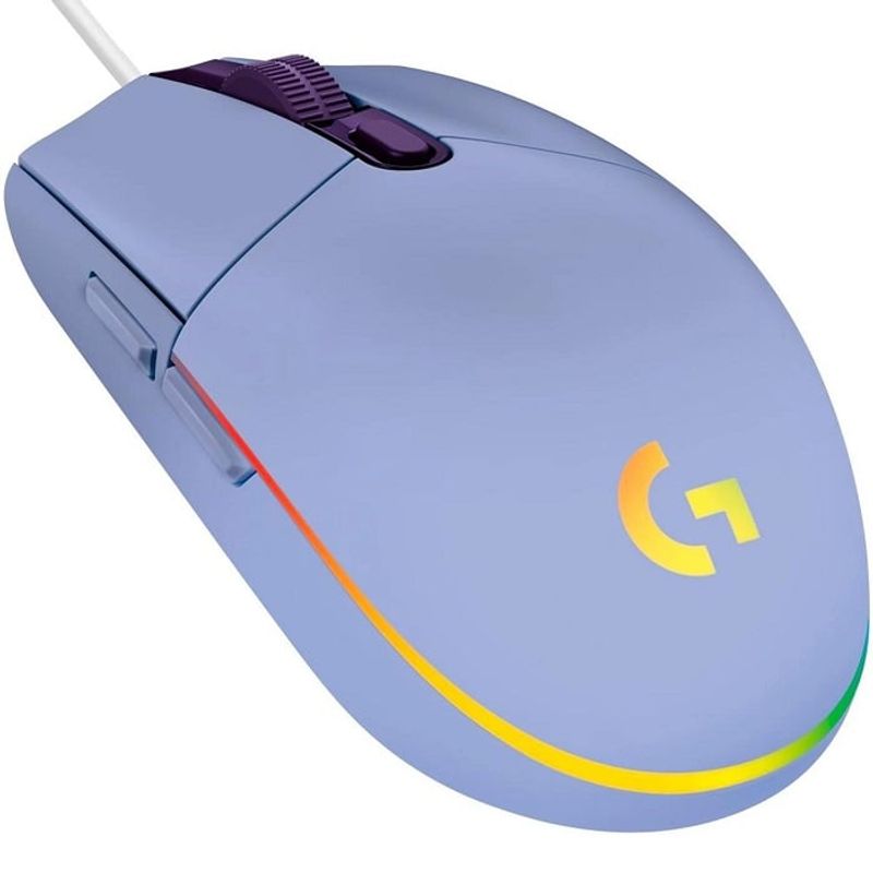 LOGITECH - Mouse Logitech G203 LILA - RGB LIGHTSYNC Con 6 Botones Para Juegos