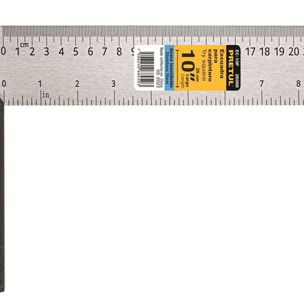 PRETUL - Escuadra 10 para carpintero Pretul