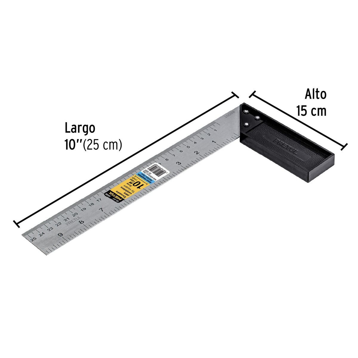 PRETUL - Escuadra 10 para carpintero Pretul