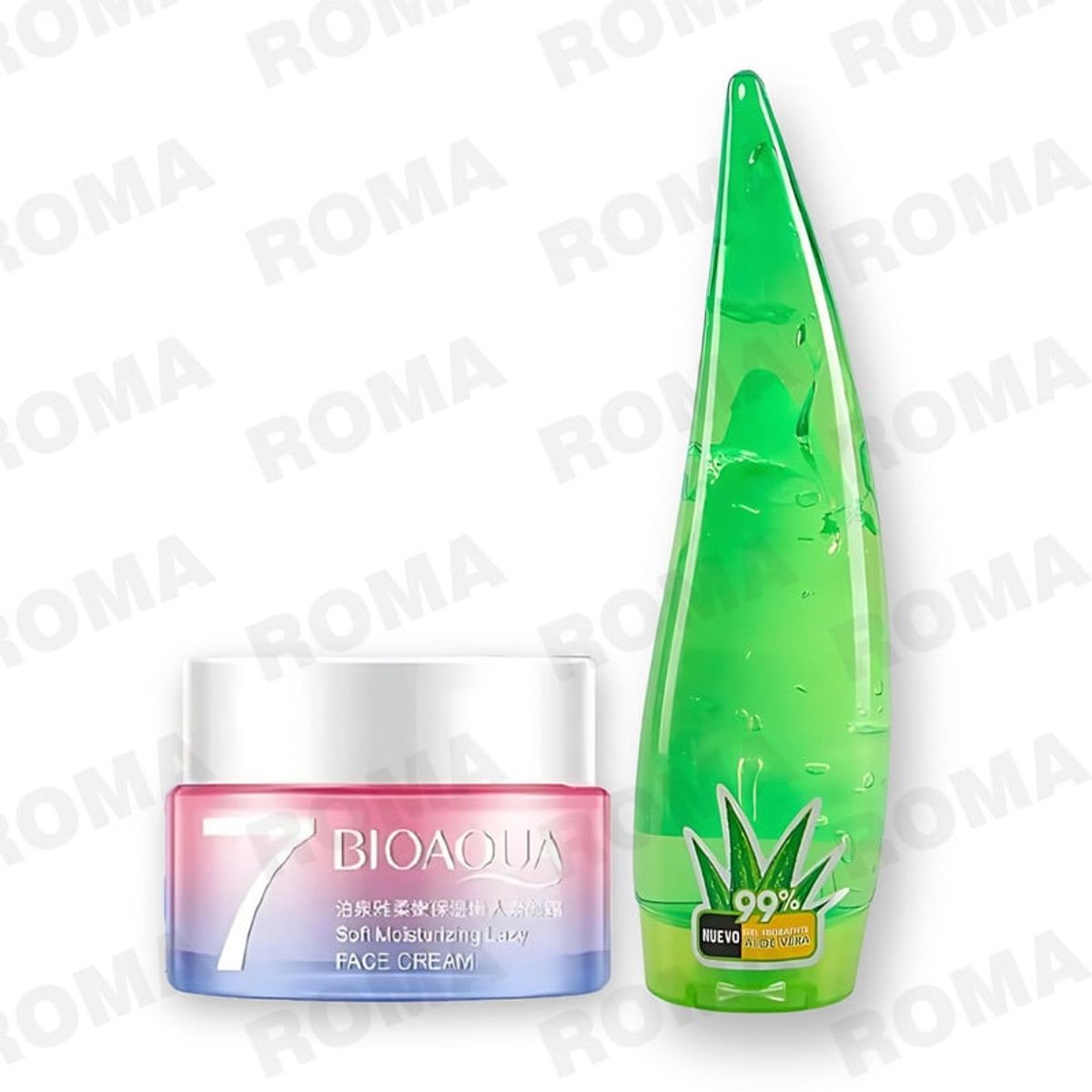 BIOAQUA - PACK CREMA HIDRATANTE VEGANA BIOAQUA Y GEL HIDRATANTE ALOE VERA P&W