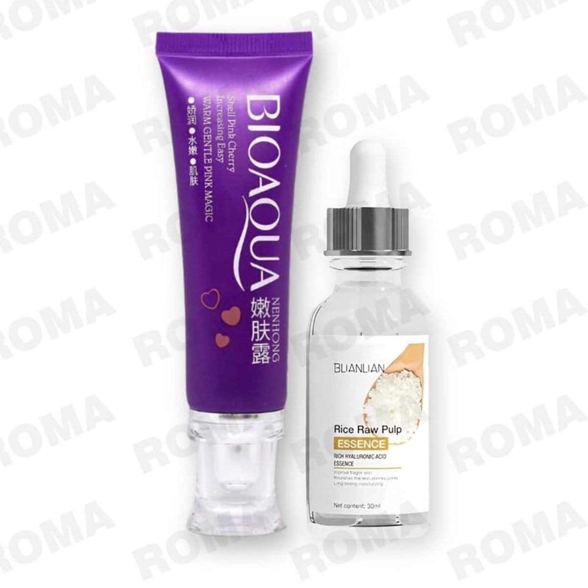 GENERICO - PACK CREMA BLANQUEADORA DE ZONAS BIOAQUA y ESENCIA DE ARROZ BLIANLIAN