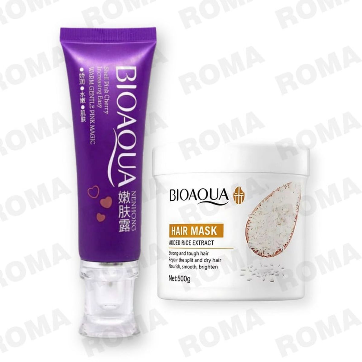 BIOAQUA - PACK CREMA BLANQUEADORA DE ZONAS y MASCARILLA CAPILAR DE ARROZ BIOAQUA