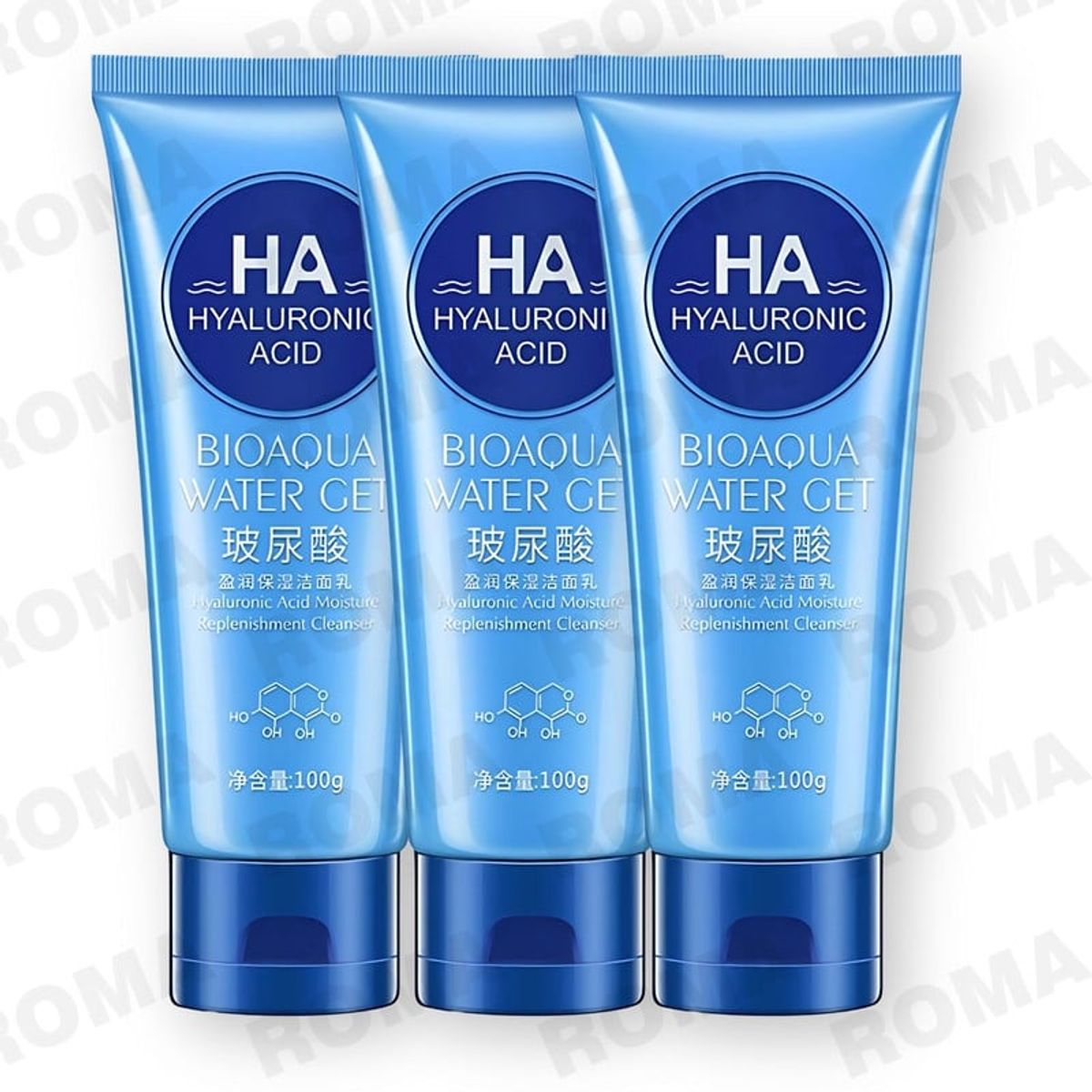 BIOAQUA - PACK 3 GEL LIMPIADOR DE ÁCIDO HIALURÓNICO WATER GET BIOAQUA 300G