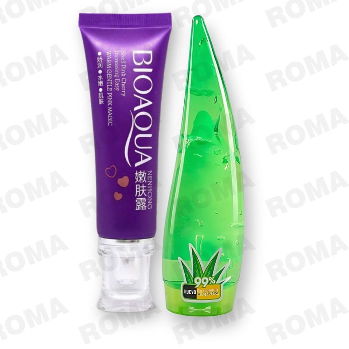 GENERICO - PACK CREMA BLANQUEADORA DE ZONAS BIOAQUA y GEL HIDRATANTE ALOE VERA