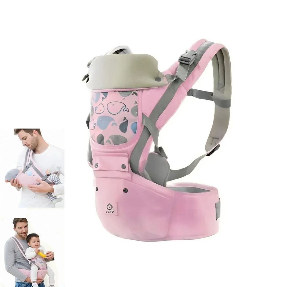 GENERICO - Canguro Ergonómico Porta Bebé Ballenita 3 en 1 -Niña