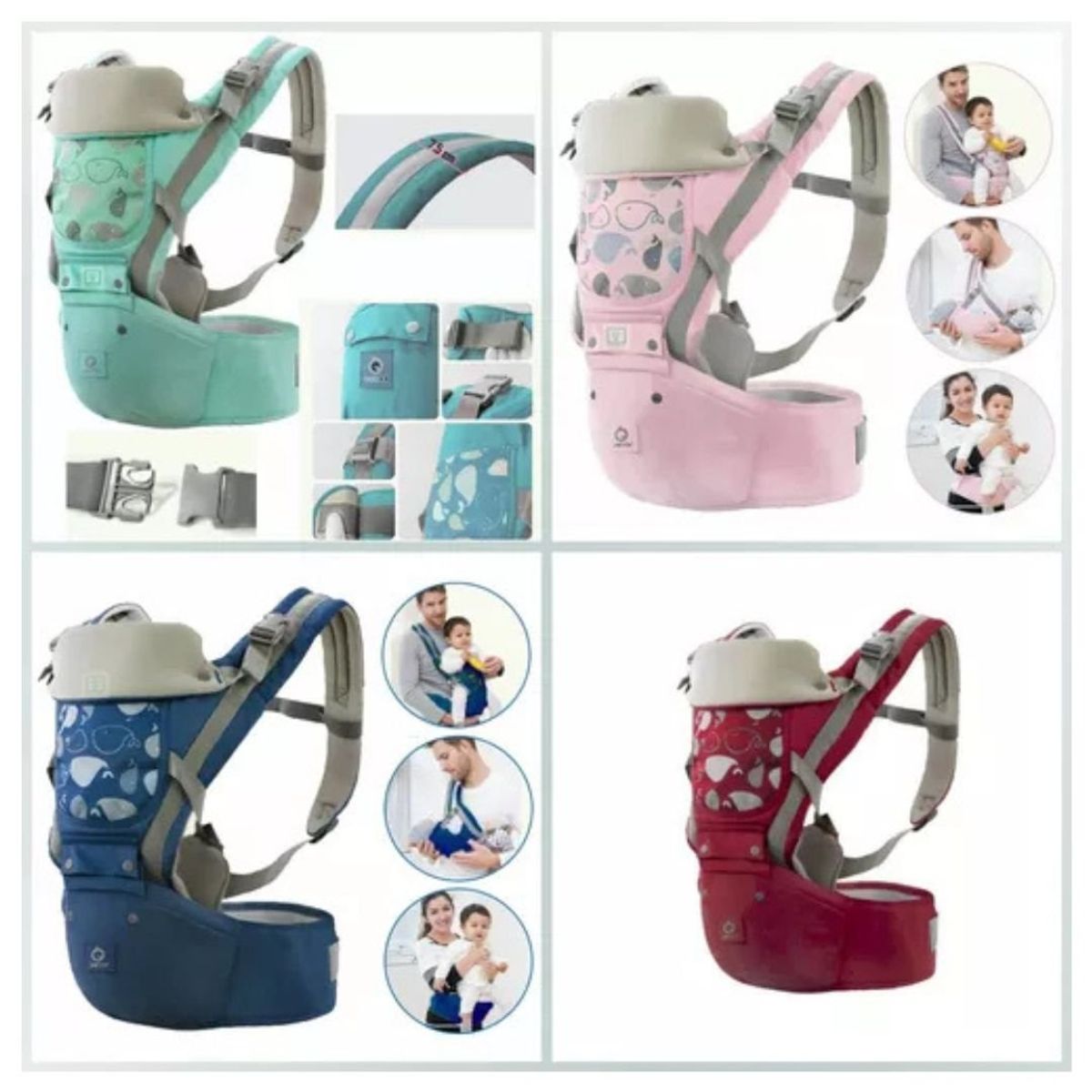 GENERICO - Canguro Ergonómico Porta Bebé Ballenita 3 en 1 -Niña