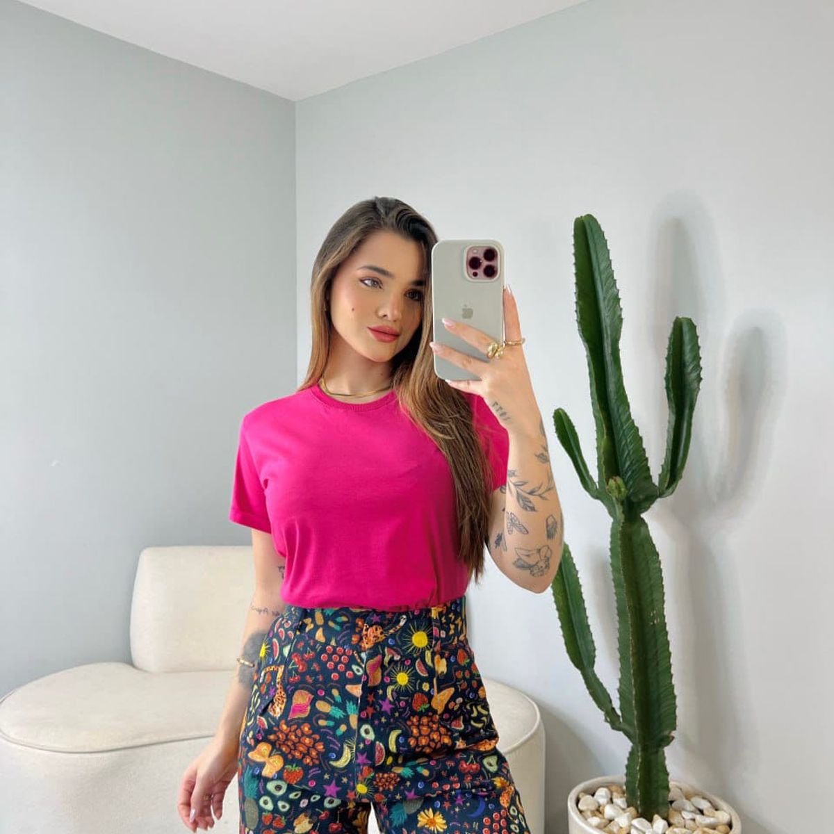 GENERICO - Polo básico manga doblada MUJER