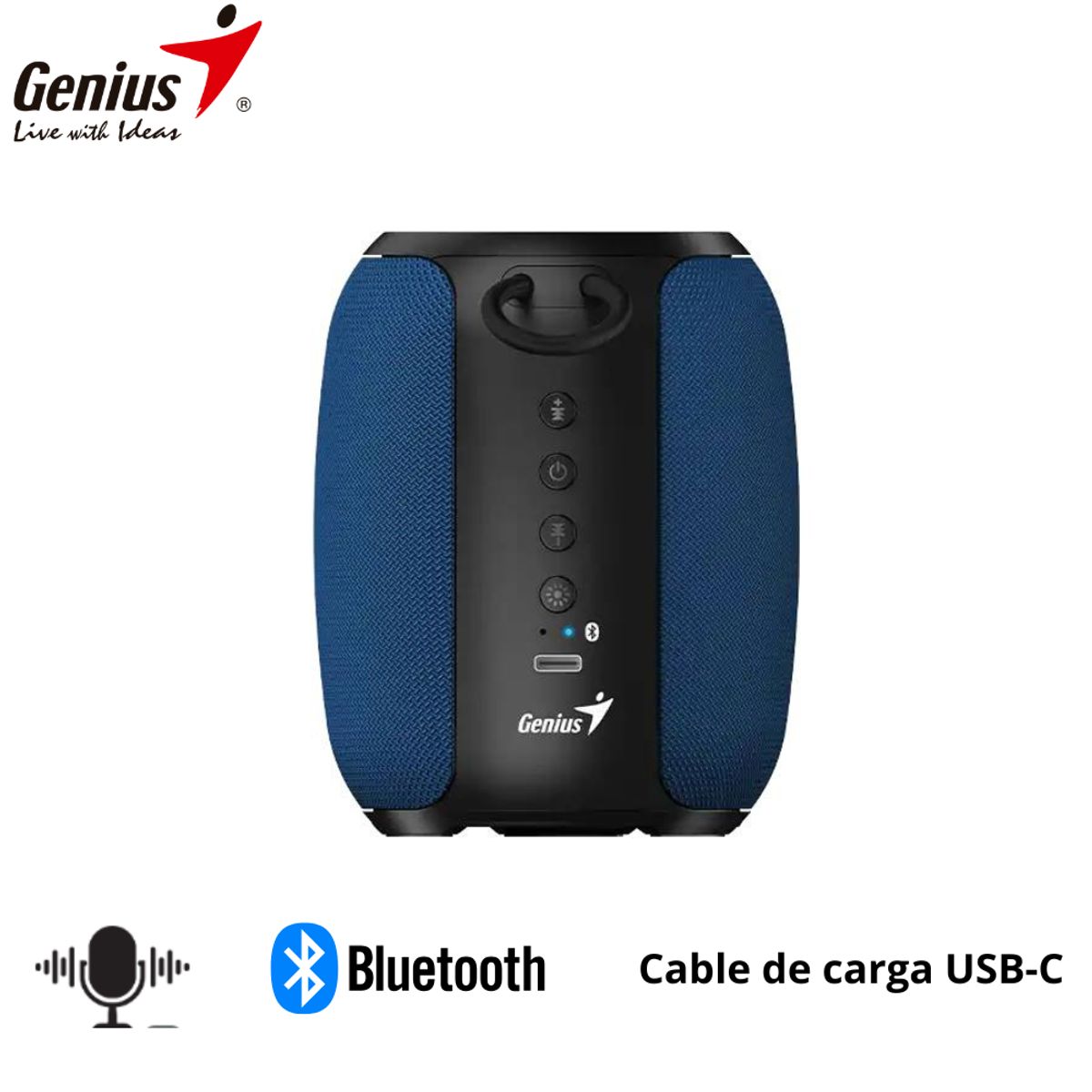 GENIUS - PARLANTE GENIUS SP-915BT BLUETOOTH 5W 6H MIC AI COPILOT RGB BLACKBLUE