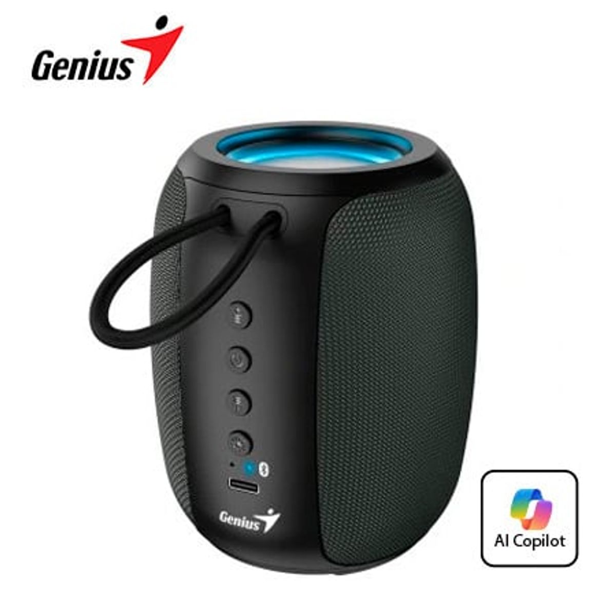 GENIUS - PARLANTE GENIUS SP-915BT BLUETOOTH 5W 6H MIC AI COPILOT RGB BLACKGREY