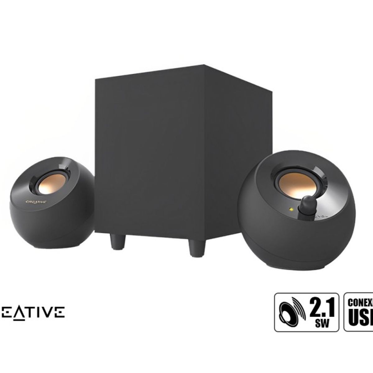 CREATIVE - Parlante Creative Pebble Plus 2.1 USB Black