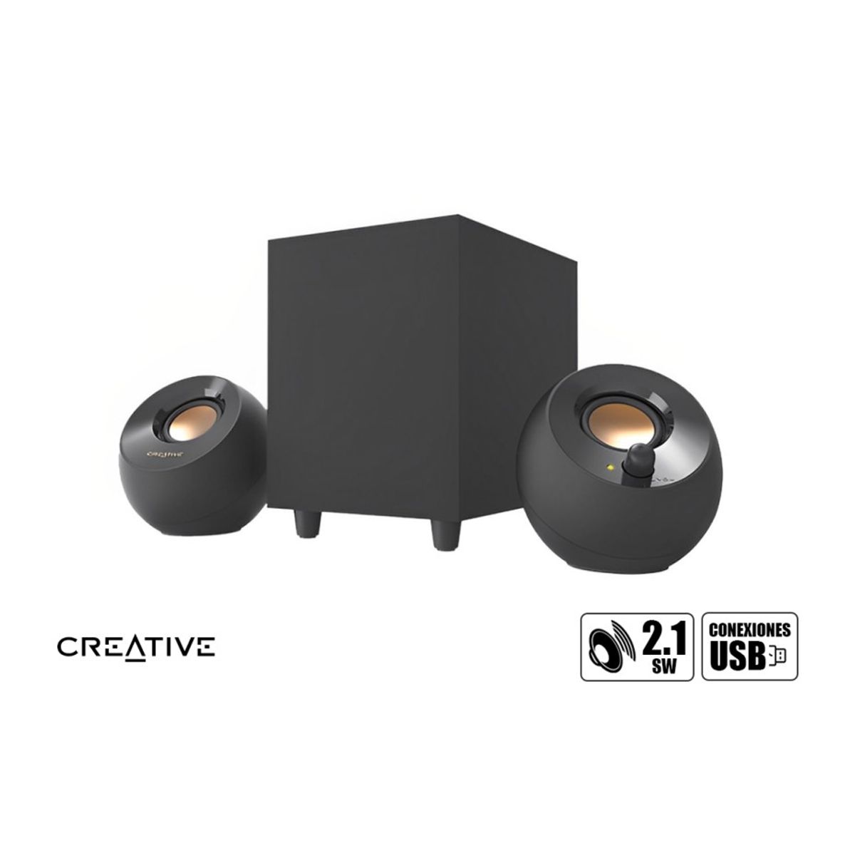 CREATIVE - Parlante Creative Pebble Plus 2.1 USB Black