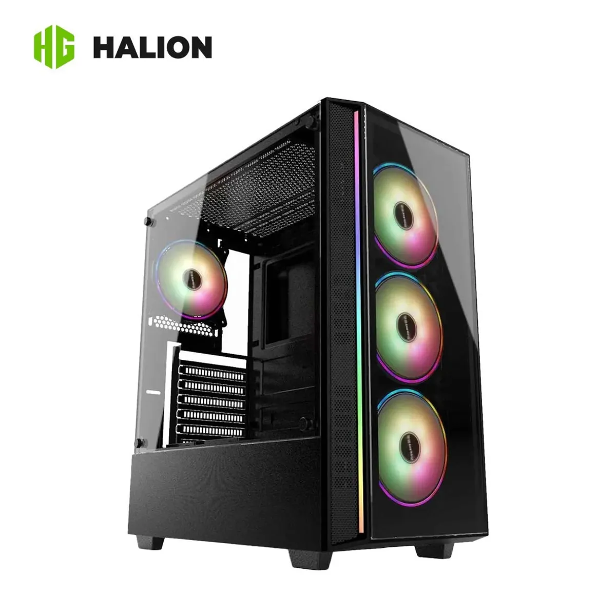 HALION - Case Halion Mirage C302 Vidrio Templado RGB Sin Fuente
