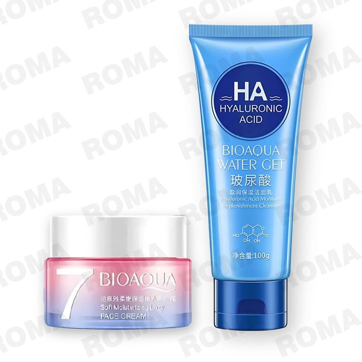 BIOAQUA - PACK CREMA HIDRATANTE VEGANA Y GEL LIMPIADOR DE ÁCIDO HIALURÓNICO
