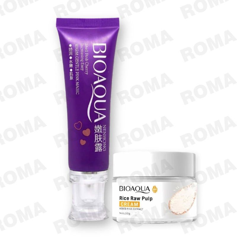 BIOAQUA - PACK CREMA BLANQUEADORA DE ZONAS y CREMA ACLARANTE DE ARROZ BIOAQUA