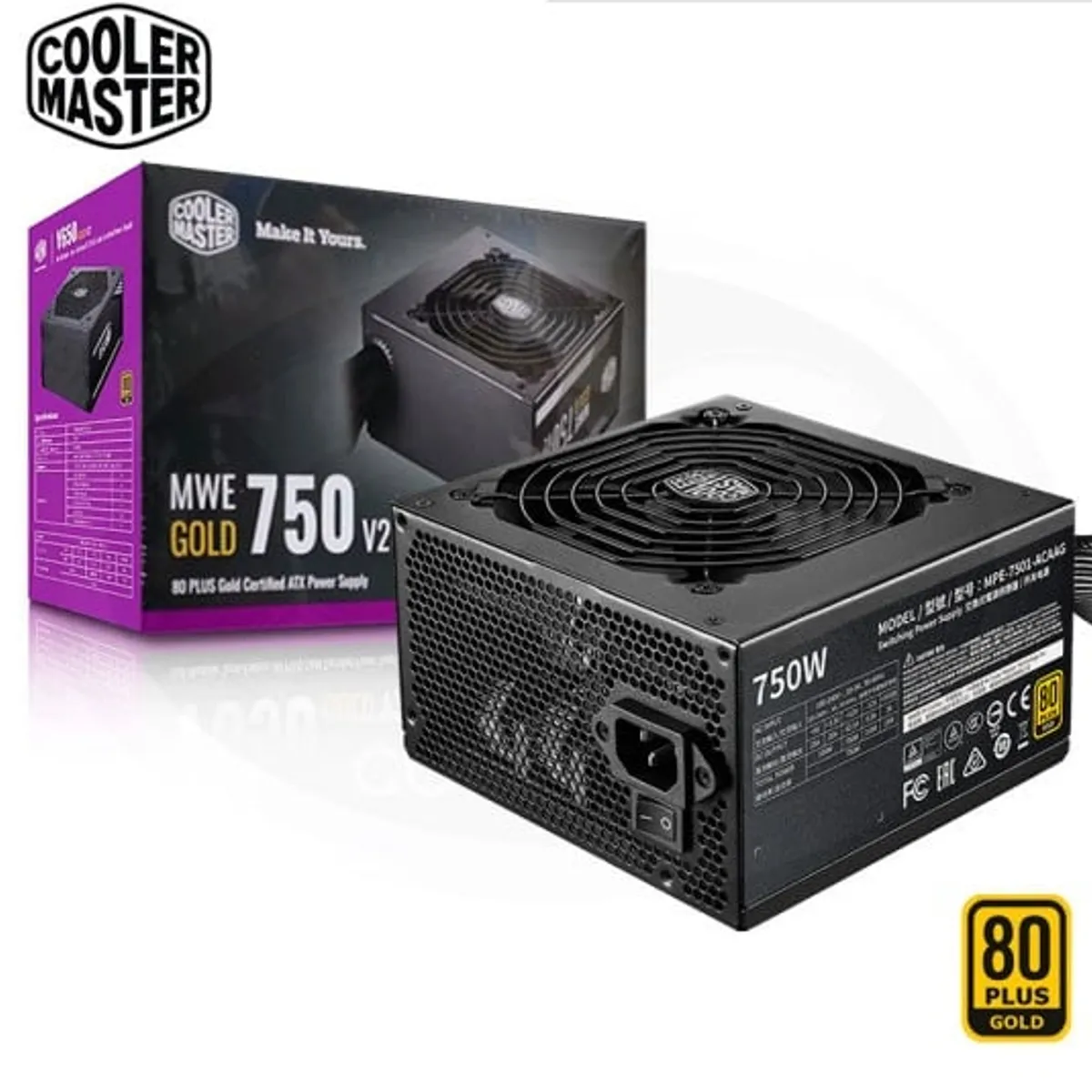 COOLER MASTER - Fuente de Poder Cooler Master MWE 750W V2 80 Plus Gold Full Modular