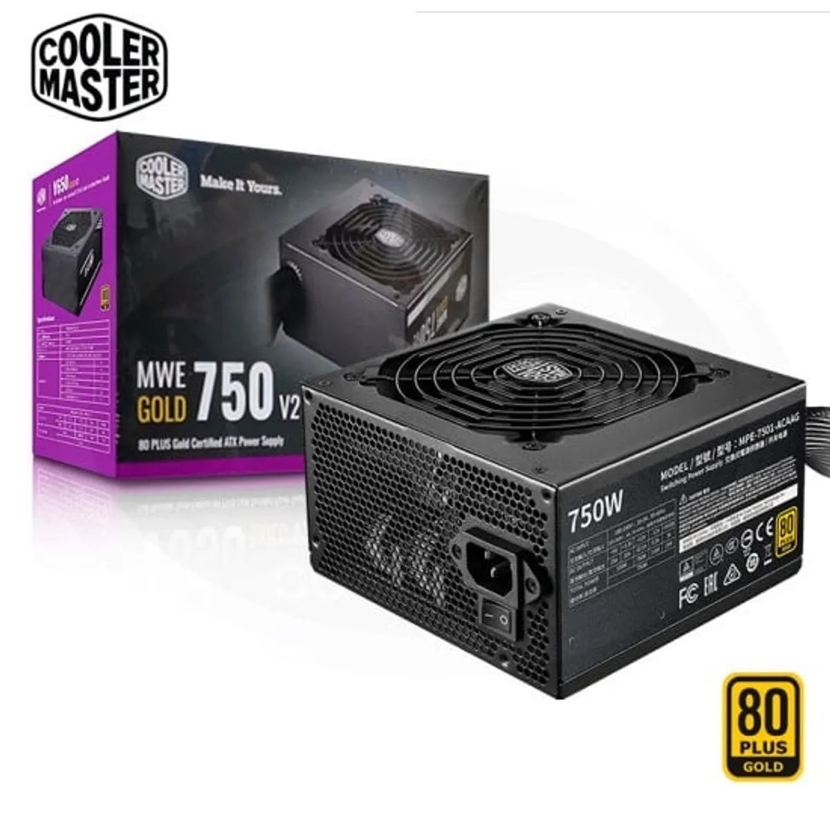 COOLER MASTER - Fuente de Poder Cooler Master MWE 750W V2 80 Plus Gold Full Modular
