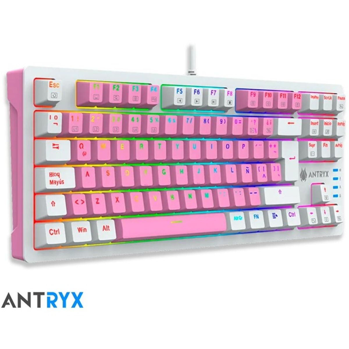 ANTRYX - Teclado Mecánico Antryx MK840 rosado Switch Rojo