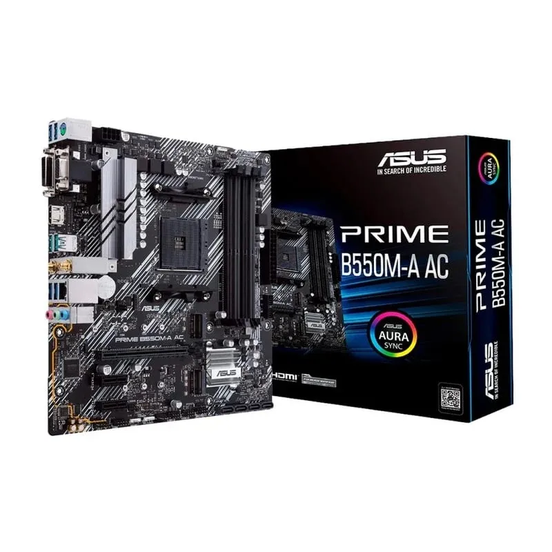 ASUS - Placa Madre Asus AMD Prime B550M-A AC DDR4 Wi-Fi AM4