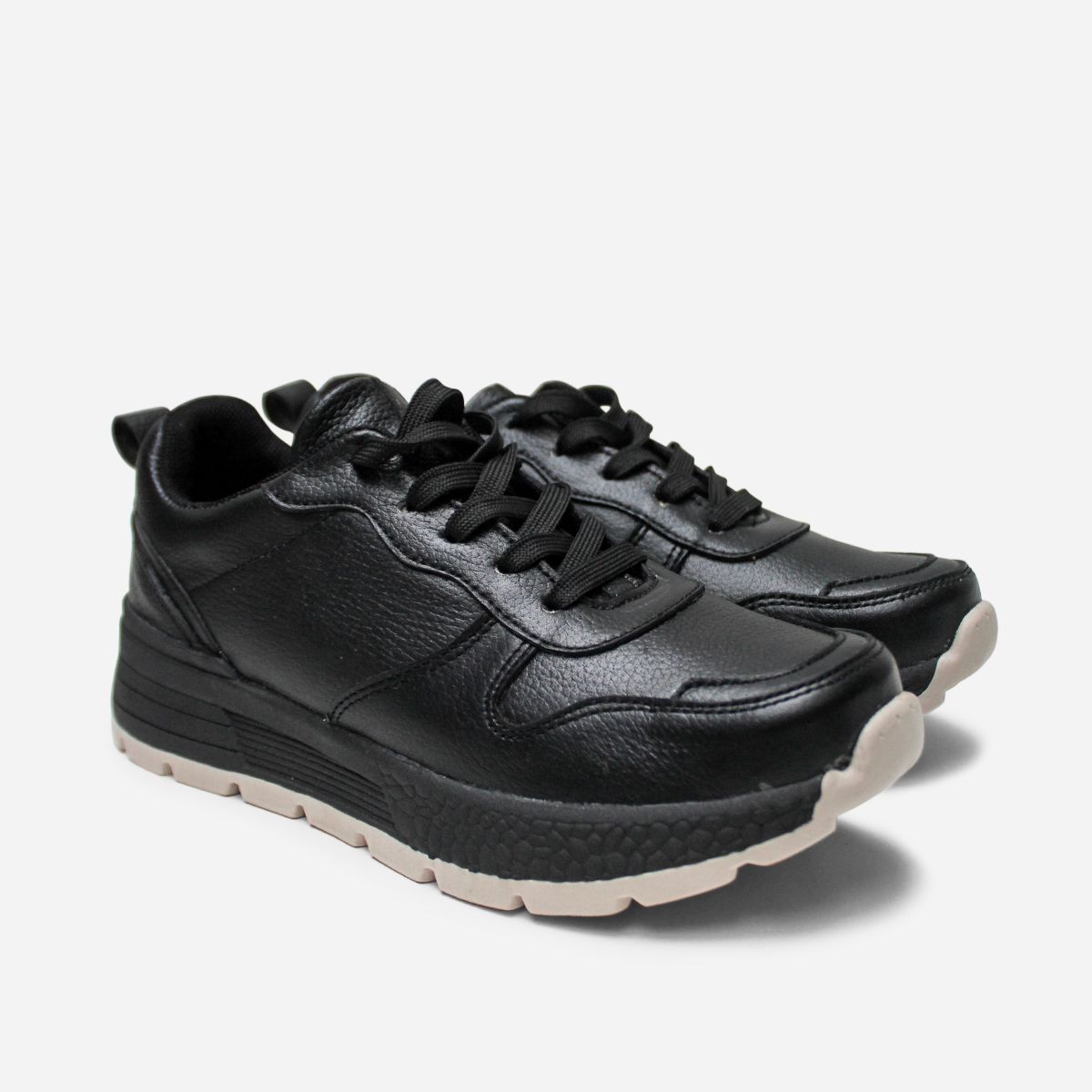 MARIBU - ZAPATILLA ESCOLAR MARIBU PURO CUERO 1102-NEG