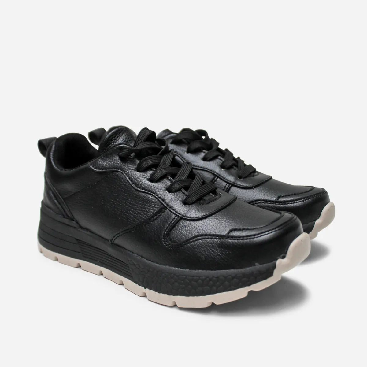 MARIBU - ZAPATILLA ESCOLAR MARIBU PURO CUERO 1102-NEG