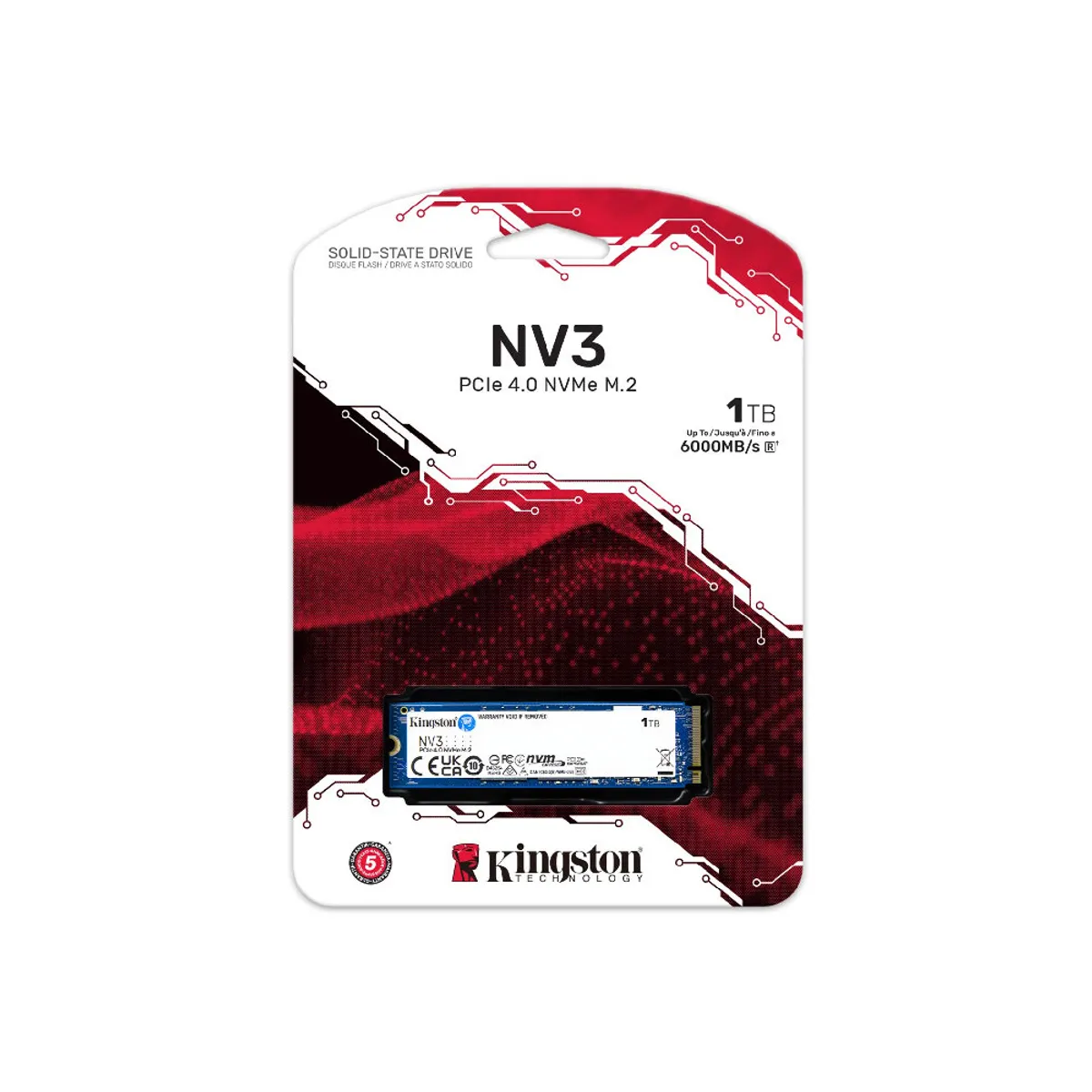 KINGSTON - Disco Sólido Kingston NV3 1TB M.2 PCIe 4.0 NVMe