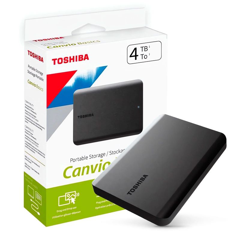 TOSHIBA - Disco duro externo Toshiba Canvio Basics 4TB USB 30
