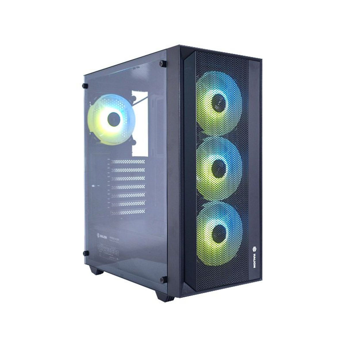 HALION - Case Halion Gamer Tornado 600W 04 VTemplado 4 Fan RGB Negro