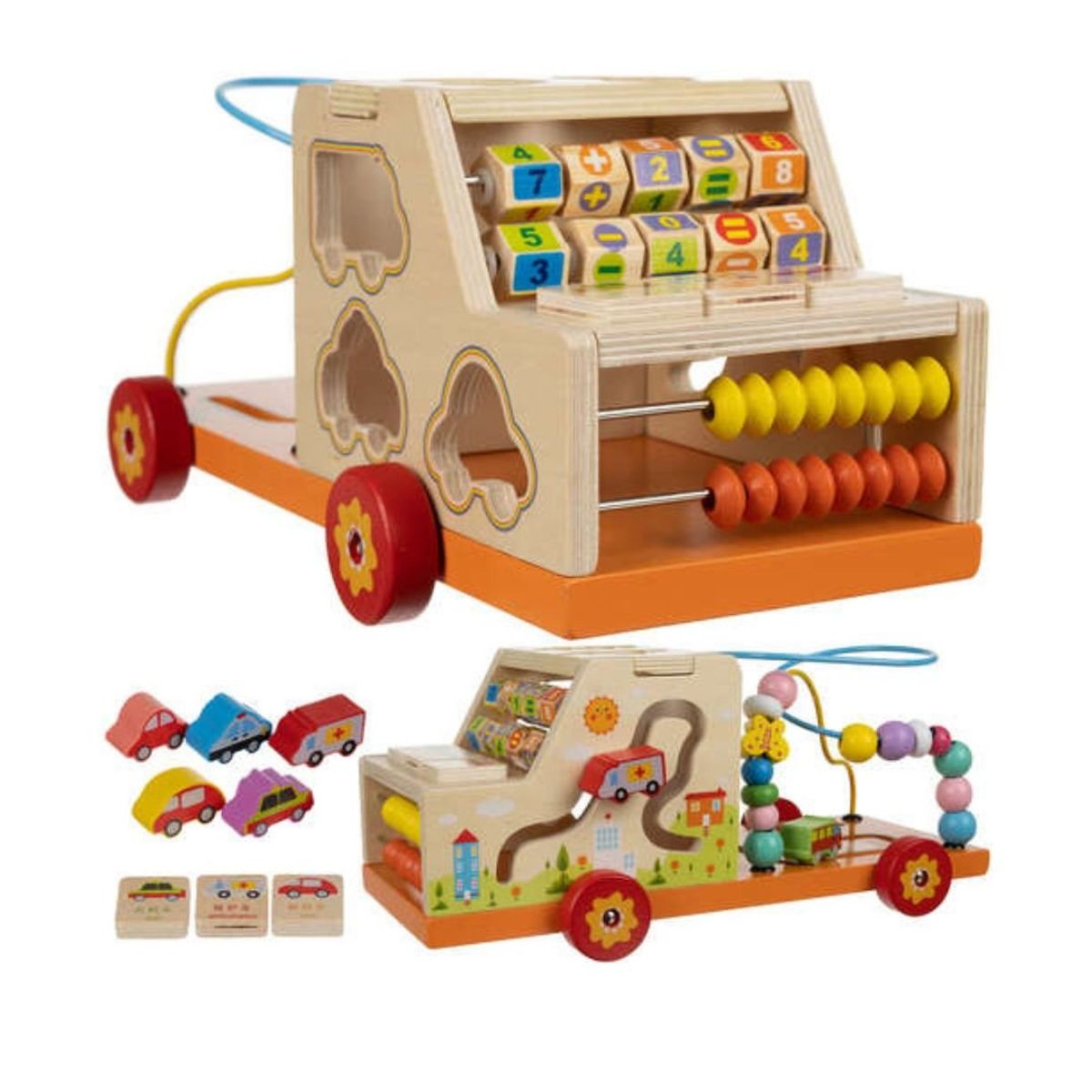 GENERICO - Camión Circuito Colorido Montessori De Madera