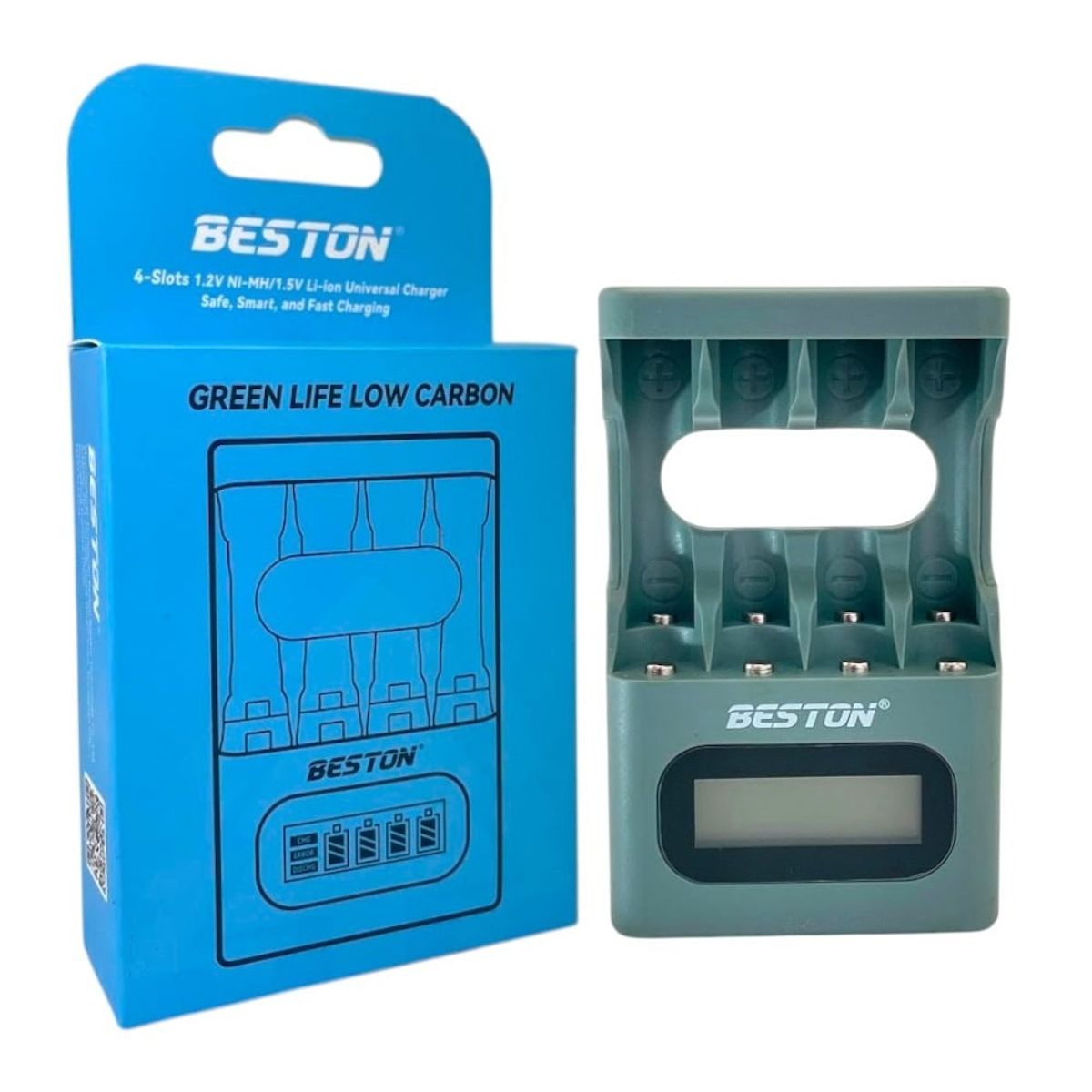 BESTON - Cargador de pilas baterías recargables 4 puestos AA AAA M9501