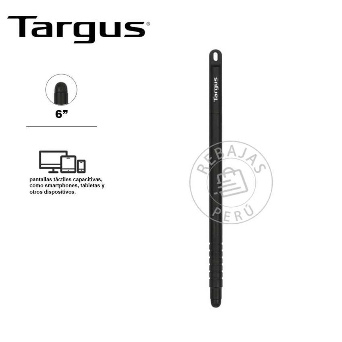 TARGUS - Targus Stylus Magnético AntiRayado 6 Negro para Tabletas Dispositivos