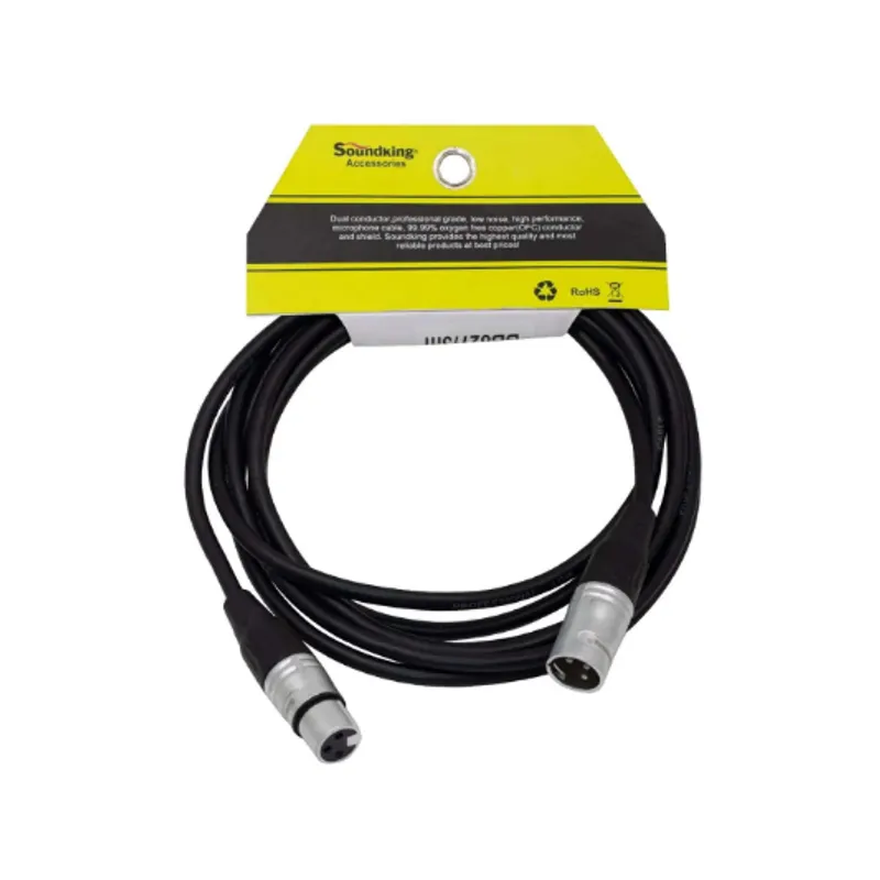 GENERICO - Cable para Micrófono Jack XLR a Plug XLR 3 Metros BB827/3M SOUNDKING