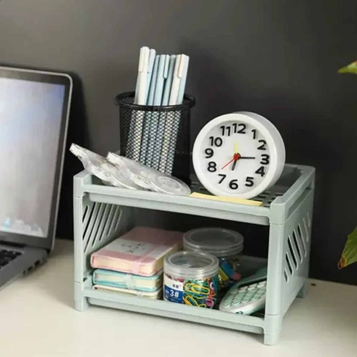 GENERICO - ORGANIZADOR MULTIUSO DE ESCRITORIO COLOR VERDE MENTA