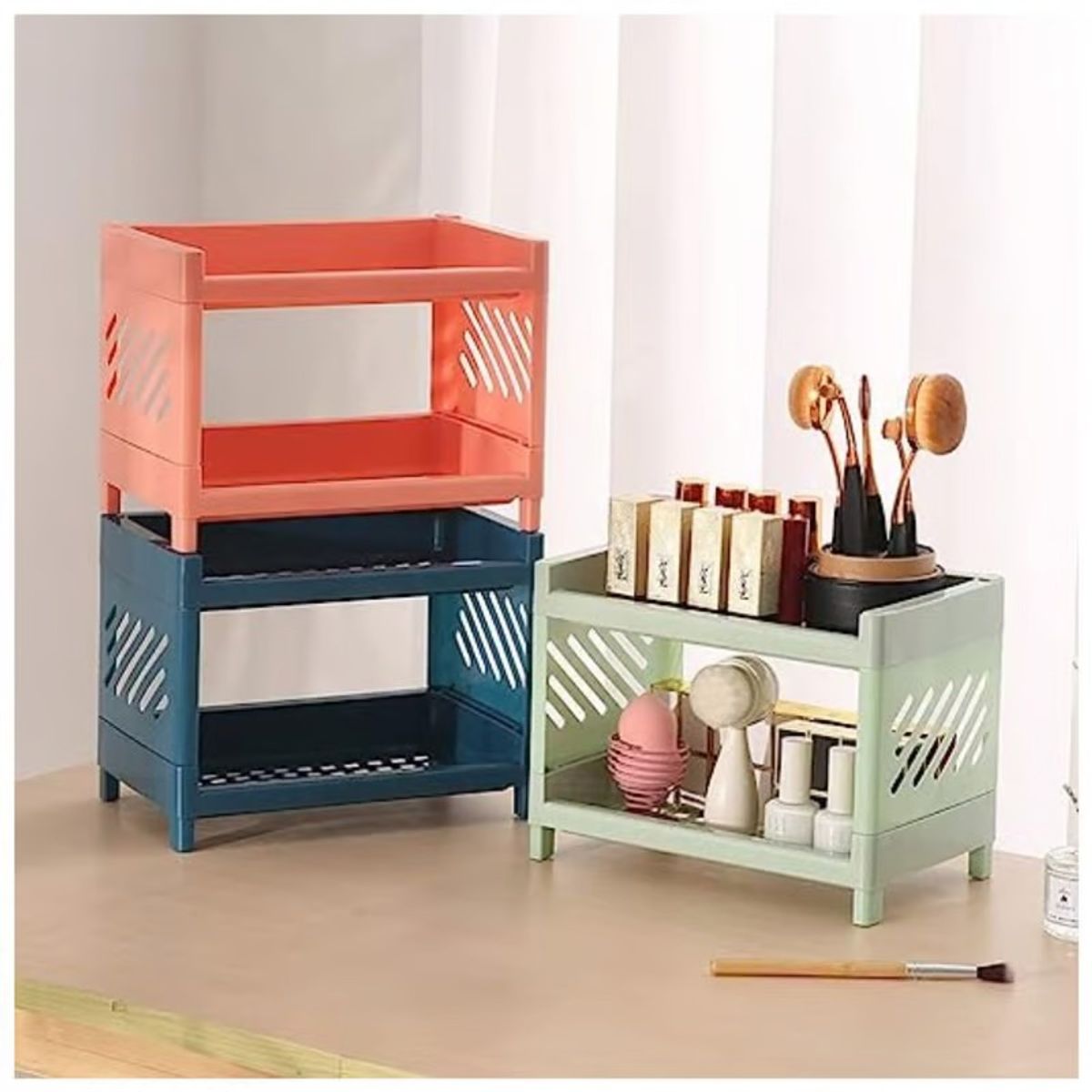 GENERICO - ORGANIZADOR MULTIUSO DE ESCRITORIO COLOR VERDE MENTA