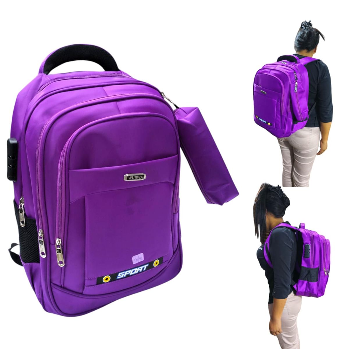 OEM - Mochila Universitario Escolar Juvenil PortaLaptop y Clave Seguridad