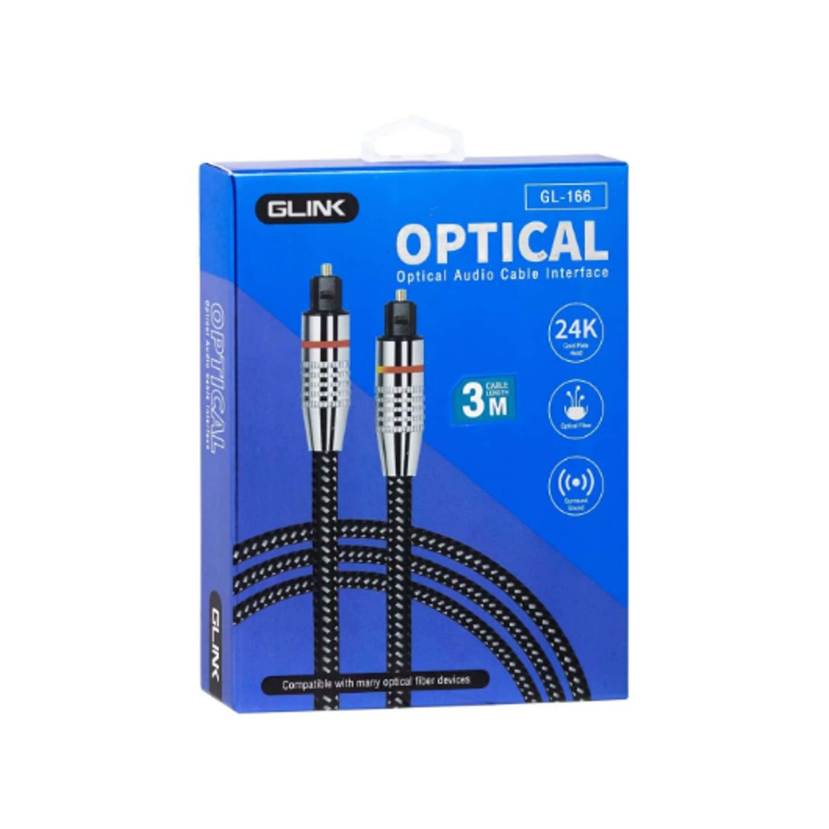 GENERICO - Cable Óptico para Audio Digital 3 Metros GL-166-3M GLINK